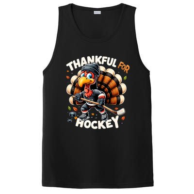 Turkey Thankful Hockey Retro Thanksgiving Hockey Lovers Gift Meaningful Gift PosiCharge Competitor Tank