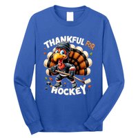 Turkey Thankful Hockey Retro Thanksgiving Hockey Lovers Gift Meaningful Gift Long Sleeve Shirt