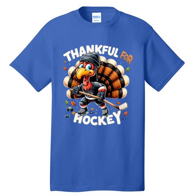 Turkey Thankful Hockey Retro Thanksgiving Hockey Lovers Gift Meaningful Gift Tall T-Shirt