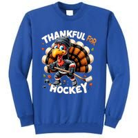 Turkey Thankful Hockey Retro Thanksgiving Hockey Lovers Gift Meaningful Gift Tall Sweatshirt