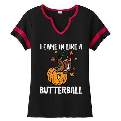 Turkey Trot Hilarious Thanksgiving Costume Ladies Halftime Notch Neck Tee