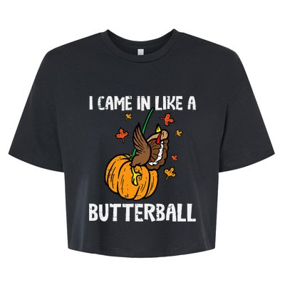 Turkey Trot Hilarious Thanksgiving Costume Bella+Canvas Jersey Crop Tee