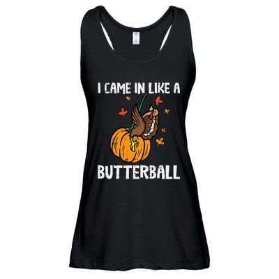 Turkey Trot Hilarious Thanksgiving Costume Ladies Essential Flowy Tank