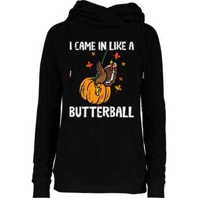 Turkey Trot Hilarious Thanksgiving Costume Womens Funnel Neck Pullover Hood