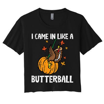 Turkey Trot Hilarious Thanksgiving Costume Women's Crop Top Tee