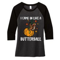 Turkey Trot Hilarious Thanksgiving Costume Women's Tri-Blend 3/4-Sleeve Raglan Shirt