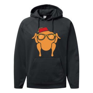 Thanksgiving Turkey Head Funny Performance Fleece Hoodie