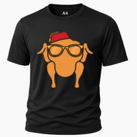 Thanksgiving Turkey Head Funny Cooling Performance Crew T-Shirt