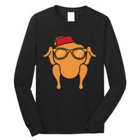 Thanksgiving Turkey Head Funny Long Sleeve Shirt