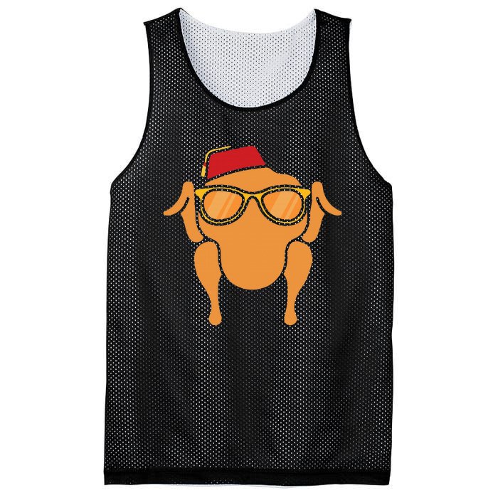 Thanksgiving Turkey Head Funny Mesh Reversible Basketball Jersey Tank