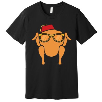 Thanksgiving Turkey Head Funny Premium T-Shirt