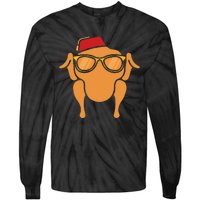 Thanksgiving Turkey Head Funny Tie-Dye Long Sleeve Shirt