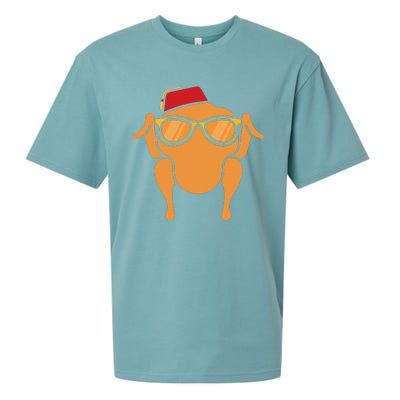 Thanksgiving Turkey Head Funny Sueded Cloud Jersey T-Shirt