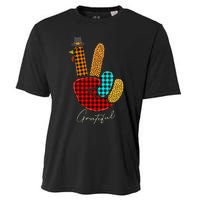 Thanksgiving Turkey Hand Sign Peace, Love, and Gratitude Cooling Performance Crew T-Shirt