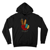 Thanksgiving Turkey Hand Sign Peace, Love, and Gratitude Hoodie