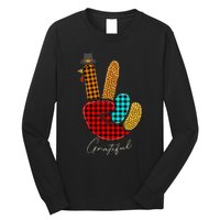 Thanksgiving Turkey Hand Sign Peace, Love, and Gratitude Long Sleeve Shirt