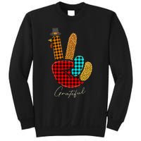 Thanksgiving Turkey Hand Sign Peace, Love, and Gratitude Sweatshirt