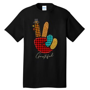 Thanksgiving Turkey Hand Sign Peace, Love, and Gratitude Tall T-Shirt