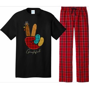 Thanksgiving Turkey Hand Sign Peace, Love, and Gratitude Pajama Set