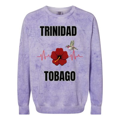 Trinidad Tobago Heartbeat Hibiscus Colorblast Crewneck Sweatshirt