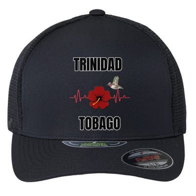 Trinidad Tobago Heartbeat Hibiscus Flexfit Unipanel Trucker Cap