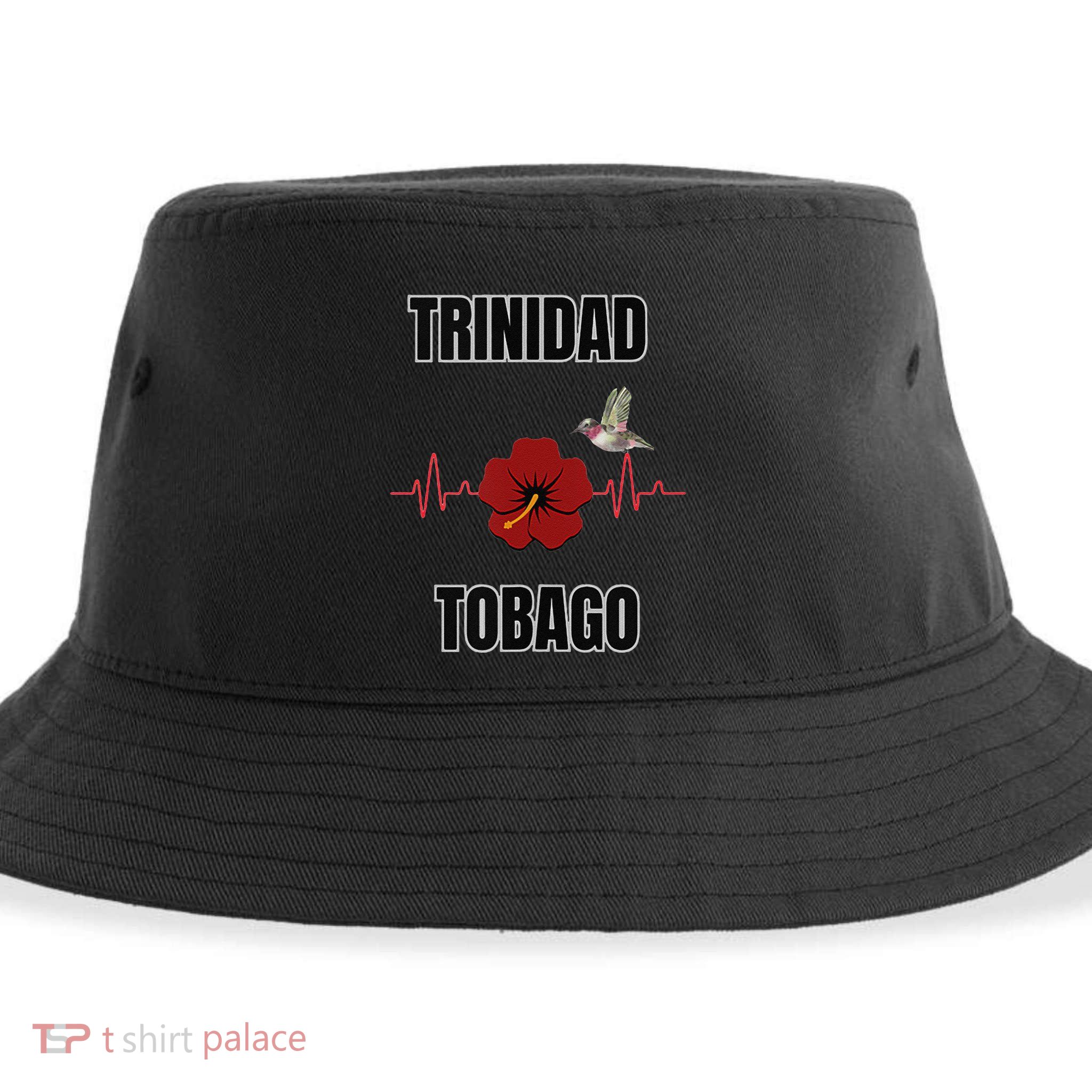 Trinidad Tobago Heartbeat Hibiscus Sustainable Bucket Hat