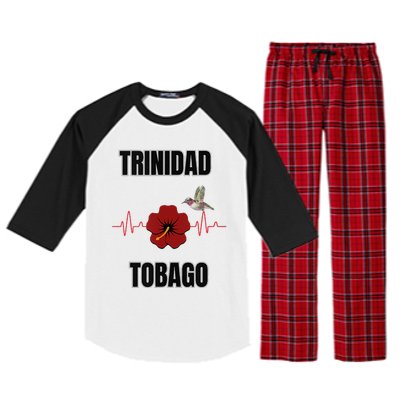 Trinidad Tobago Heartbeat Hibiscus Raglan Sleeve Pajama Set