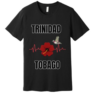 Trinidad Tobago Heartbeat Hibiscus Premium T-Shirt