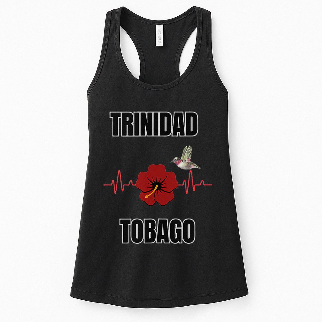 Trinidad Tobago Heartbeat Hibiscus Womens Tank Top