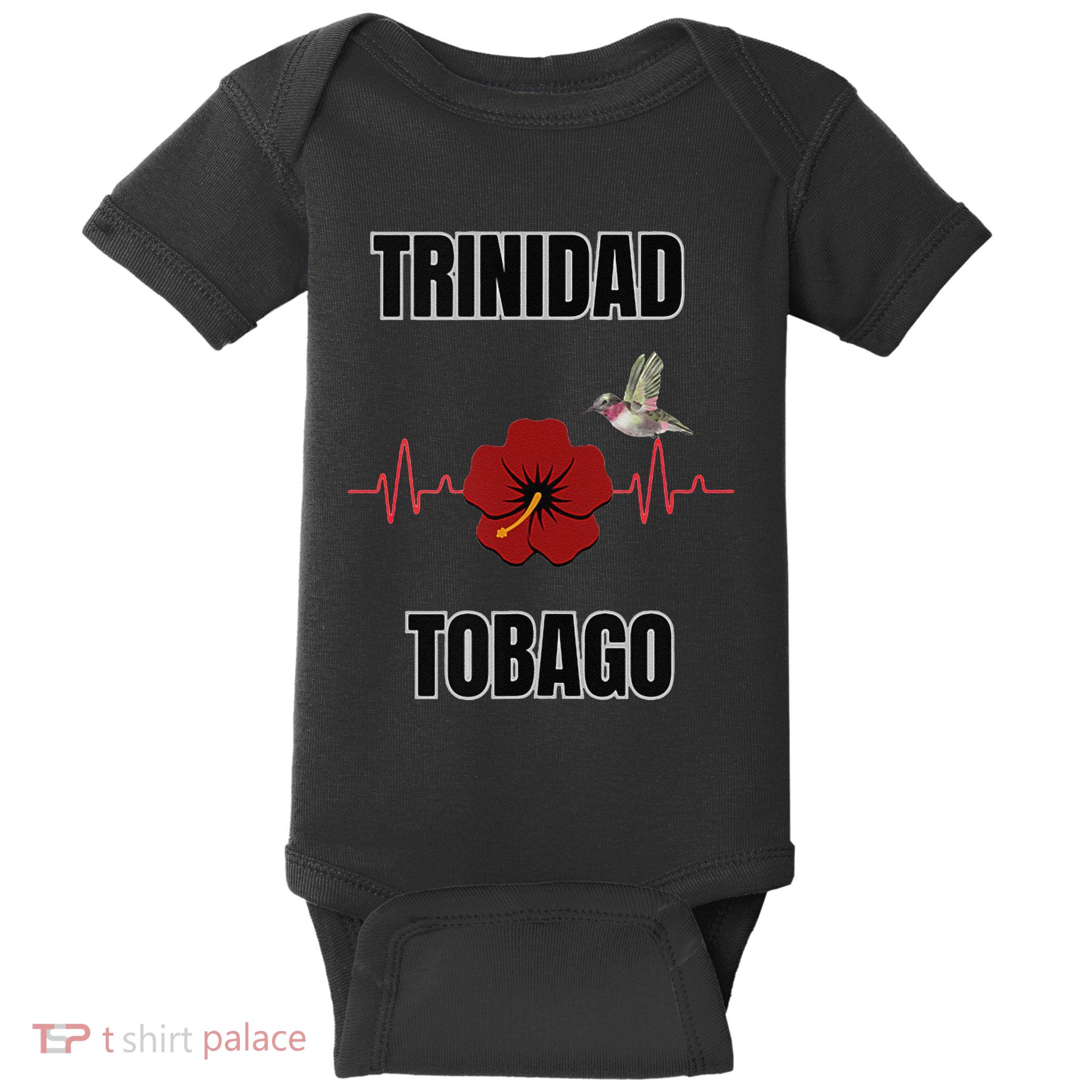 Trinidad Tobago Heartbeat Hibiscus Baby Bodysuit