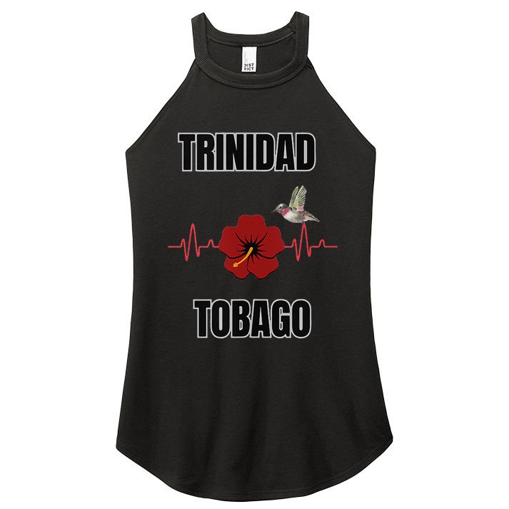 Trinidad Tobago Heartbeat Hibiscus Women's Perfect Tri Rocker Tank