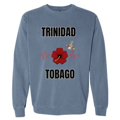 Trinidad Tobago Heartbeat Hibiscus Garment-Dyed Sweatshirt