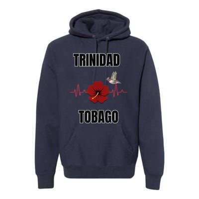 Trinidad Tobago Heartbeat Hibiscus Premium Hoodie