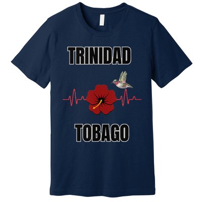 Trinidad Tobago Heartbeat Hibiscus Premium T-Shirt