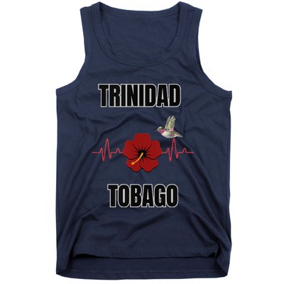 Trinidad Tobago Heartbeat Hibiscus Tank Top