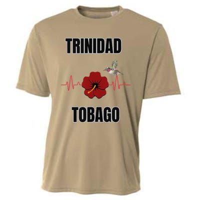 Trinidad Tobago Heartbeat Hibiscus Cooling Performance Crew T-Shirt