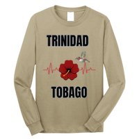 Trinidad Tobago Heartbeat Hibiscus Long Sleeve Shirt