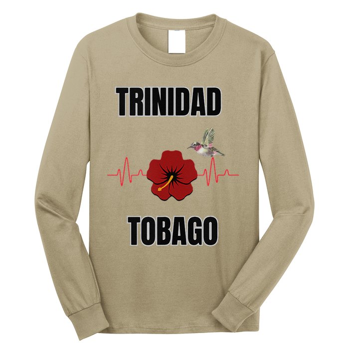 Trinidad Tobago Heartbeat Hibiscus Long Sleeve Shirt