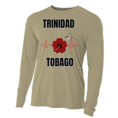 Trinidad Tobago Heartbeat Hibiscus Cooling Performance Long Sleeve Crew