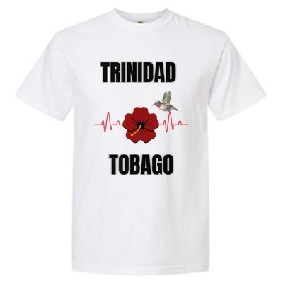 Trinidad Tobago Heartbeat Hibiscus Garment-Dyed Heavyweight T-Shirt