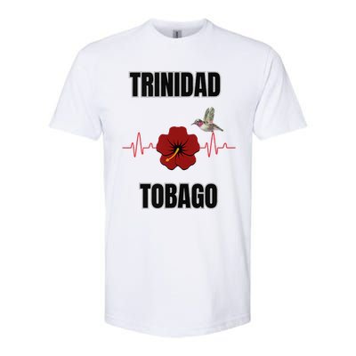 Trinidad Tobago Heartbeat Hibiscus Softstyle CVC T-Shirt