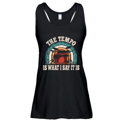 The Tempo Is What I Say It Is Drummer Funny Drumming Lover Ladies Essential Flowy Tank