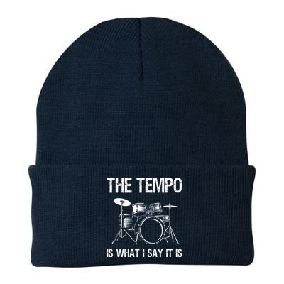 The Tempo Is What I Say It Is Gift Funny Drummer Men Women Knit Cap Winter Beanie