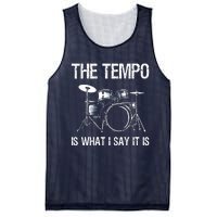 The Tempo Is What I Say It Is Gift Funny Drummer Men Women Mesh Reversible Basketball Jersey Tank