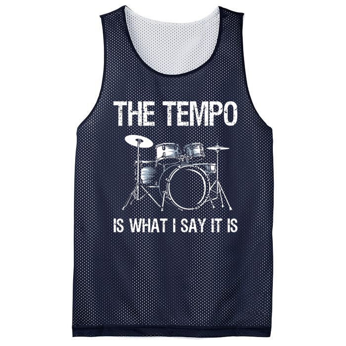 The Tempo Is What I Say It Is Gift Funny Drummer Men Women Mesh Reversible Basketball Jersey Tank