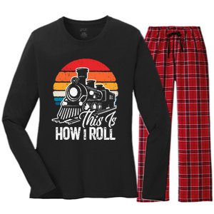 Train This Is How I Roll Train Lover Women's Long Sleeve Flannel Pajama Set 