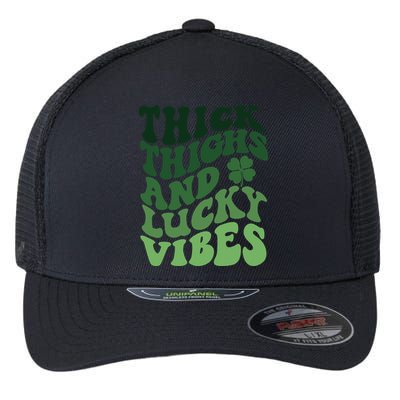 Thick Thighs Irish Vibes Retro St Paddy Flexfit Unipanel Trucker Cap