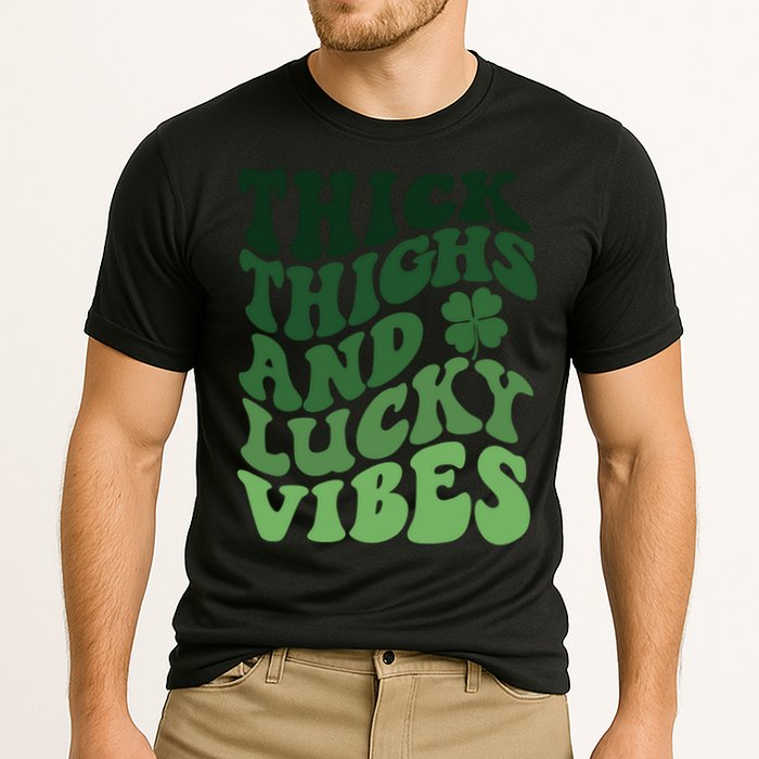 Thick Thighs Irish Vibes Retro St Paddy Performance Shirt