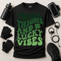 Thick Thighs Irish Vibes Retro St Paddy Performance Shirt