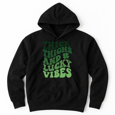 Thick Thighs Irish Vibes Retro St Paddy Hoodie